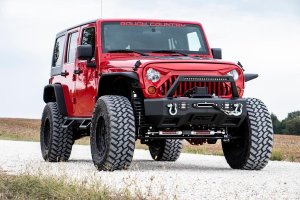 Jeep Wrangler Grille - Rough Country - Angry Eyes - Matte Black - '07-'10